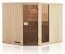 Elementsauna Tirari 68 mm mit 1 Sichtfenster und Dachkranz - Außenmaße (B x T x H): 244 x 194 x 199 cm