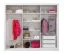 Schiebetürenschrank / Kleiderschrank Zwalm 01, Farbe: Weiß - Abmessungen: 215 x 250 x 60 cm (H x B x T)