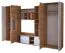 Wohnwand 3,2 Meter breit | Braun / Weiß in Hochglanz | 202 x 320 x 52 cm | 1 Türe | Mehrteilig | viel Stauraum | eckig | Aufbewahrung | Holzoptik