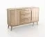 Schlafzimmer - Set B Engordany | 5-teilig | Farbe: Buche | Buche Vollholz massiv | lackiert | 2 Nachtkommode | 1 Doppelbett mit hohen Kopfteil | 1 Kommode | 1 Kleiderschrank