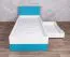 Kinderbett / Jugendbett "Geel" 18, Weiß / Türkis - Liegefläche: 90 x 200 (B x L)