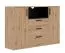 Kommode | Fafe 05 | 137 x 40 x 95 cm | Eiche Artisan / Schwarz | 2 Türen | Zweifarbig | 3 Schubladen | 7 Fächer | Soft Close System | reichlich Stauraum