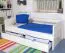 Bettrahmen für Kinder / Kinderbett 90 x 200 cm | Massivholz: Buche | Weiß Lackiert | inkl. 2 Schubladen und Lattenrost | besonders hohe Qualität Abbildung