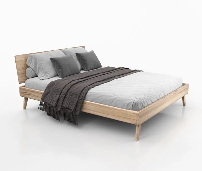 Einzelbett / Gästebett Engordany 10 | Buche Vollholz massiv | lackiert | Liegefläche: 140 x 200 cm | Farbe: Buche | mit stabiler Kopfstütze | zeitloses Design