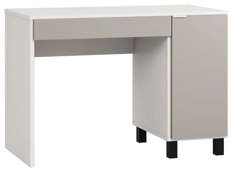 Schreibtisch Bellaco 26, Farbe: Weiß / Grau - Abmessungen: 78 x 110 x 57 cm (H x B x T)