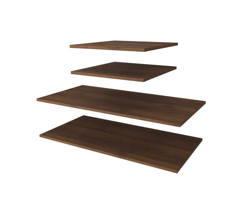 Holzeinlegeboden für Kleiderschrank | 6er Set | Farbe: Nuss | für Schränke mit der Breite: 250 cm