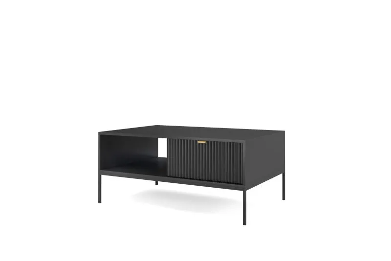 Edler Couchtisch Worthing 40, Farbe: Schwarz / Gold - Abmessungen: 46 x 104 x 68 cm (H x B x T)