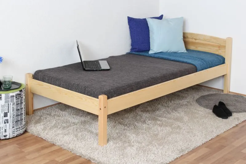 Kinderbett / Jugendbett Kiefer massiv Vollholz natur 86, inkl. Lattenrost - 100 x 200 cm (B x L)