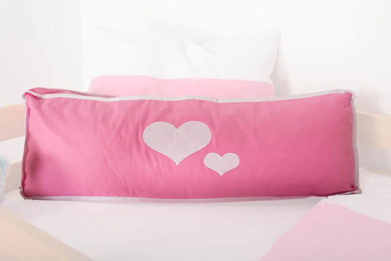 Motiv - Seitenkissen - Farbe: Herz Rosa / Weiß