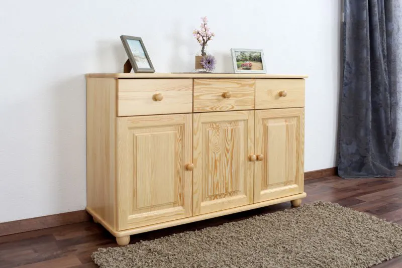 Kommode Kiefer massiv Vollholz natur Junco 174 - Abmessung 78 x 121 x 42 cm (H x B x T)