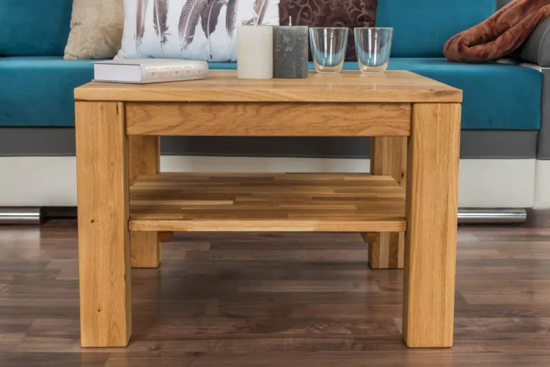 Couchtisch Wooden Nature 420 Eiche massiv - 65 x 65 x 45 cm (B x T x H)
