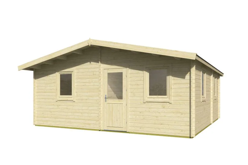 Gartenhaus Ötscher 01 inkl. Fußboden - 40 mm Blockbohlenhaus, Grundfläche: 35,40 m², Satteldach, 6 Fenster mit Doppelverglasung aus Isolierglas