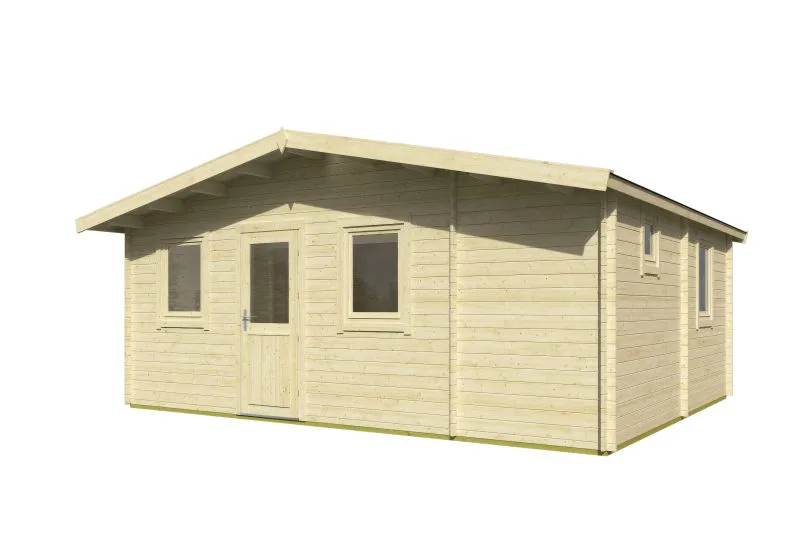 Gartenhaus Jauerling 01 inkl. Fußboden - 40 mm Blockbohlenhaus, Grundfläche: 29,75 m², Satteldach, 5 Fenster mit Doppelverglasung aus Isolierglas