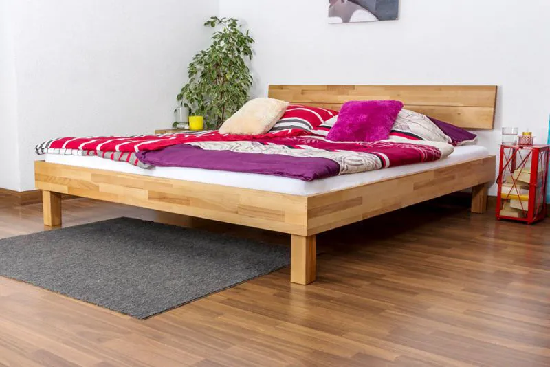 Holzbett Bettgestell Kernbuche 180 x 200 cm geölt Abbildung