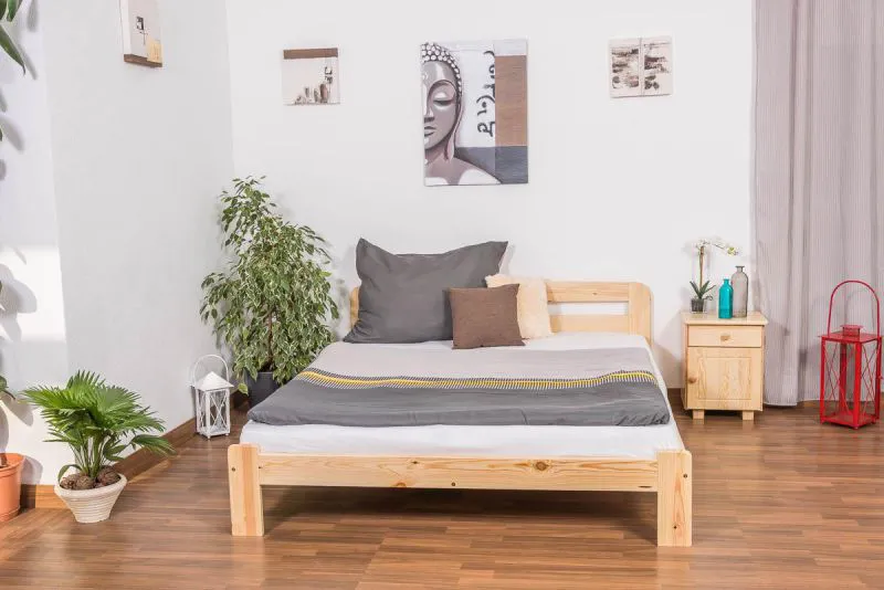 Kiefer Massivholz Bettgestell 160 x 200 cm Natur Abbildung