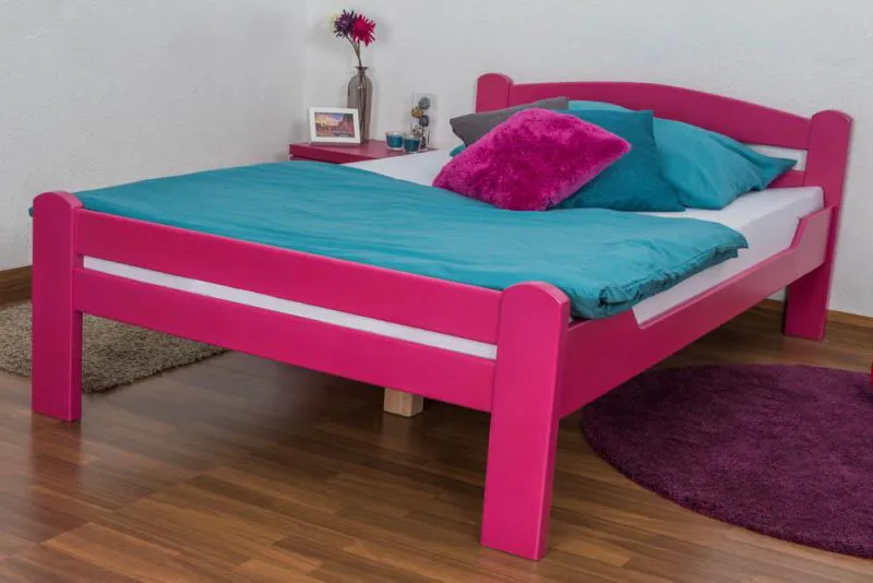 Buche Massivholzbett 120 x 200 cm Rosa Abbildung