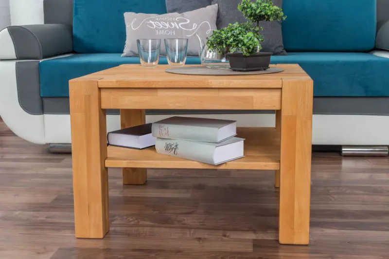 Beistelltisch Couchtisch Buche Massivholz Farbe: Natur 50x65x65 cm Abbildung