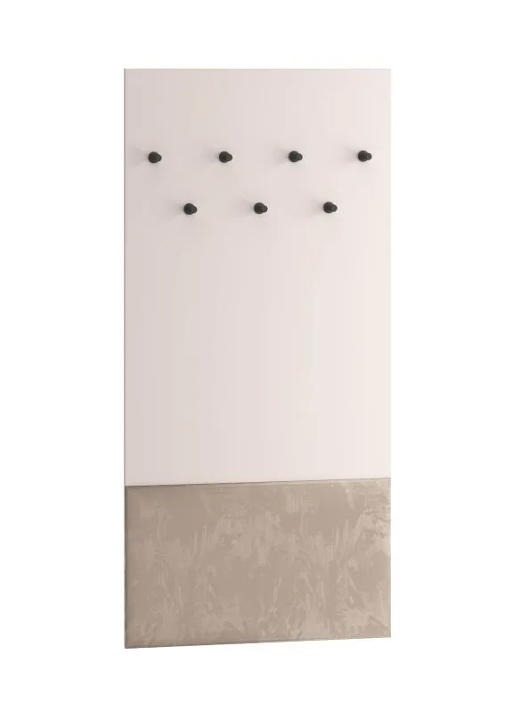 Garderobe | schmal | Farbe: Kaschmir / Braun | 7 Haken | Maße: 90 x 34 x 55 cm | inkl. Samtpolster | Haken: Schwarz | ABS-Kantenschutz | für den Vorraum