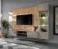 Wohnwand | Farbe: Clay Grau / Eiche Artisan | Push-to-open Funktion | 200 x 35 x 148 cm | inkl. LED-Beleuchtung | 1 Vitrine | 1 TV-Unterschrank | 1 Rückwandpaneel