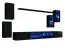Dunkle Wohnwand Volleberg 66, Farbe: Schwarz - Abmessungen: 150 x 280 x 40 cm (H x B x T), mit blauer LED-Beleuchtung