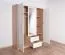 Drehtürenschrank / Kleiderschrank Hannut 12, Farbe: Weiß / Eiche - Abmessungen: 190 x 150 x 56 cm (H x B x T)