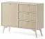 Kommode mit zwei Fächern Crewe 10, Farbe: Beige / Eiche - Abmessungen: 80 x 106 x 38 cm (H x B x T)