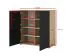 Kommode mit acht Fächer Zapopan 90, Farbe: Eiche Artisan / Schwarz, vier Türen, Push-to-open Funktion, Maße: 102 x 100 x 40 cm, für Wohnzimmer