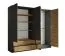 Drehtürenschrank / Kleiderschrank mit einer Spiegeltür Dionysos 01, 2,2 Meter breit, zwei Schubladen, Farbe: Eiche Artisan / Graphitgrau, zwei Kleiderstangen