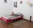 Rosa lackiertes Einzelbett "Easy Premium Line" K1/1n, Vollholz Buche - Matratzenabmessungen 90 x 200 cm, abgerundetes Kopfteil