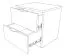 Nachtkommode Sabadell 22, Farbe: Weiß / Weiß Hochglanz - 47 x 45 x 38 cm (H x B x T)