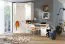 Eckkleiderschrank mit viel Stauraum Fafe 08, Farbe: Eiche Riviera / Weiß - Abmessungen: 195 x 91 x 91 cm (H x B x T), mit 2 Kleiderstangen und 10 Fächern