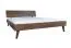 Doppelbett / Gästebett Engordany 10 | Buche Vollholz massiv | lackiert | Liegefläche: 160 x 200 cm | Farbe: Walnuss | mit stabiler Kopfstütze | zeitloses Design
