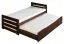 Kinderbett Milo 33 inkl. 2. Liegeplatz und Lattenrost, Farbe: Nussfarben / Creme, teilmassiv - 90 x 200 cm (B x L)