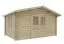 Gartenhaus Wiesentraum 03, Grundfläche 12 m², 34 mm Blockbohlenhaus, Naturbelassen, Satteldach, mit 1 Doppeltür und 1 Einzelfenster