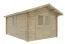 Gartenhaus Wiesentraum 06, 44 mm Blockbohlenhaus, Naturbelassen, Grundfläche 12 m², mit 1 Doppeltür und 1 Einzelfenster, Satteldach