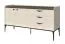 Wohnzimmer Komplett - Set A Manono | 7-teilig | Farbe: Creme | LED-Beleuchtung | Soft Close System | Metallbeine