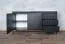 Sideboard / Kommode mit vier Fächer Balta 08, Farbe: Schwarz, drei Schubladen, Push-to-open Funktion, Beine: Metall, Maße: 81 x 153,5 x 39,5 cm
