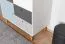 Jugendzimmer - Drehtürenschrank / Kleiderschrank Syrina 04, Farbe: Weiß / Grau / Blau - Abmessungen: 202 x 104 x 55 cm (H x B x T)
