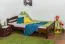 Bett Buche massiv 120 x 200 cm Dunkelbraun Abbildung