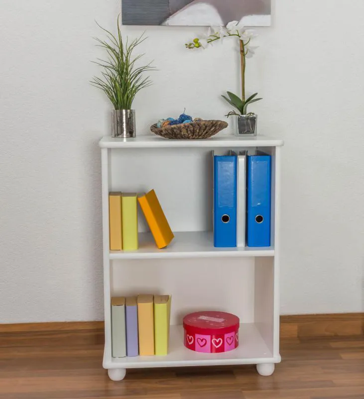 Regal - 60 cm breit, Kiefer Holz-Massiv, Farbe: Weiß Abbildung