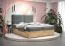 Boxspringbett mit weichen Veloursstoff Pilio 39, Farbe: Grau / Eiche Golden Craft - Liegefläche: 160 x 200 cm (B x L)