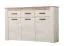 Moderne Kommode / Sideboard mit drei Schubladen Zemun 01, Farbe: Eiche Grau / Eiche Weiß, drei Türen, sechs Fächer, Maße: 98 x 160 x 36,5 cm