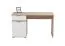 Schreibtisch Sonomi 01, Farbe: Eiche Sonoma / Weiß, eine Schublade, ABS-Kanten, eine Tür, Griffe: Grau, zwei Fächer, Maße: 75,5 x 130 x 50 cm, für Büro