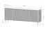 Kommode / Sideboard mit vier Türen Goulette 02 | Farbe: Kaschmir | geriffelte Front | Push-to-open Funktion | acht Fächer | ABS-Kanten | Maße: 81 x 195 x 39,5 cm