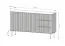 Kommode mit zwei Türen Goulette 04 | Farbe: Kaschmir | geriffelte Front | drei Schubladen | ABS | Sideboard | Maße: 81 x 147 x 39,5 cm | Push-to-open Funktion