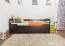 Kinderbett / Jugendbett "Easy Premium Line" K1/h/s inkl. 2. Liegeplatz und 2 Abdeckblenden, 90 x 200 cm Buche Vollholz massiv Schokobraun