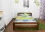 Kinderbett / Jugendbett Kiefer Vollholz massiv Nussfarben A6, inkl. Lattenrost - Abmessung 140 x 200 cm