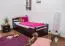 Kinderbett / Jugendbett "Easy Premium Line" K1/2h inkl. 2. Liegeplatz und 2 Abdeckblenden, 90 x 200 cm Buche Vollholz massiv schokobraun lackiert