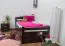 Kinderbett / Jugendbett "Easy Premium Line" K1/2h inkl. 2. Liegeplatz und 2 Abdeckblenden, 90 x 200 cm Buche Vollholz massiv schokobraun lackiert