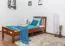 Kinderbett / Jugendbett "Easy Premium Line" K8, Buche Vollholz massiv kirschrot lackiert - Liegefläche: 90 x 190 cm